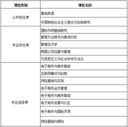 电子商务管理专业科目